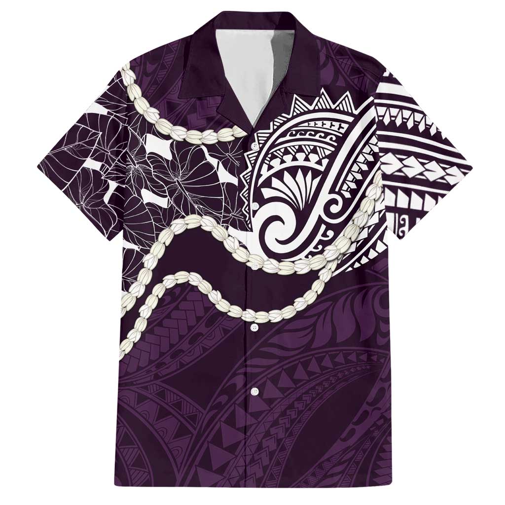 Aloha Hawaii Kalo Pikake Lei Hawaiian Shirt Chest Tattoo Purple Hawaiian Pattern LT14 Purple - Polynesian Pride
