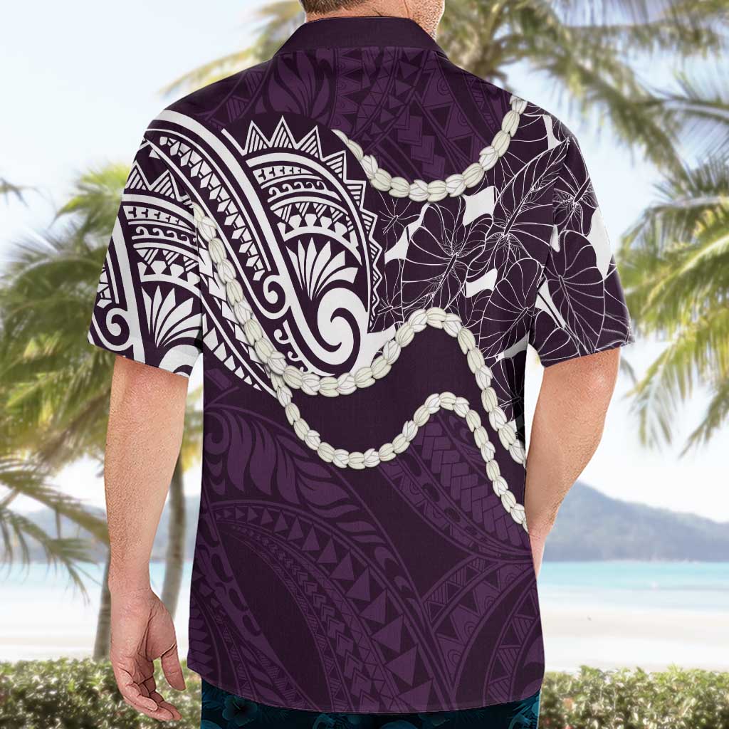 Aloha Hawaii Kalo Pikake Lei Hawaiian Shirt Chest Tattoo Purple Hawaiian Pattern LT14 - Polynesian Pride