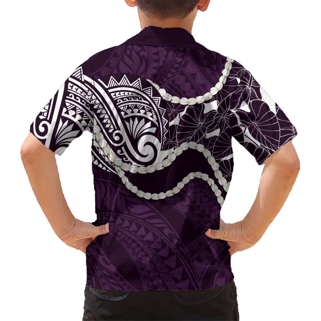 Aloha Hawaii Kalo Pikake Lei Hawaiian Shirt Chest Tattoo Purple Hawaiian Pattern LT14 - Polynesian Pride