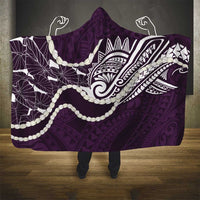 Aloha Hawaii Kalo Pikake Lei Hooded Blanket Chest Tattoo Purple Hawaiian Pattern LT14 - Polynesian Pride