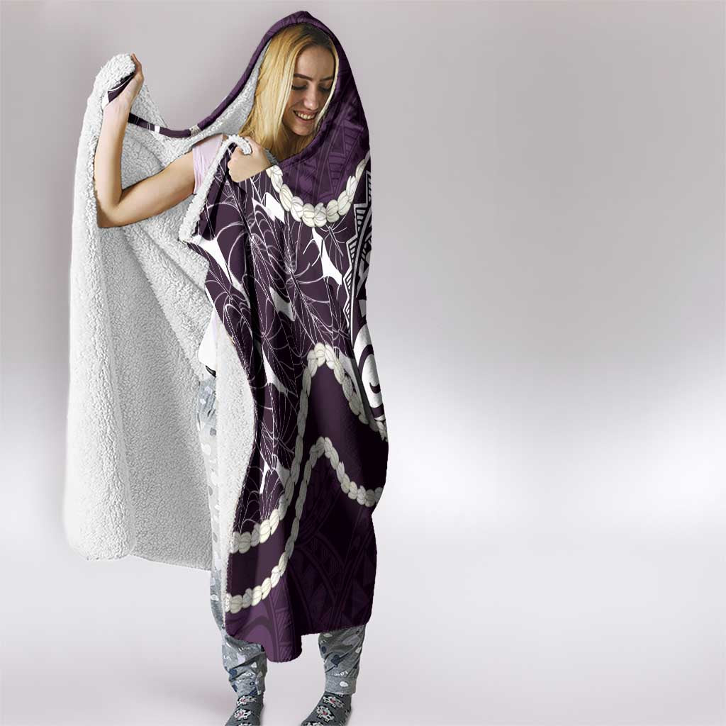Aloha Hawaii Kalo Pikake Lei Hooded Blanket Chest Tattoo Purple Hawaiian Pattern LT14 - Polynesian Pride