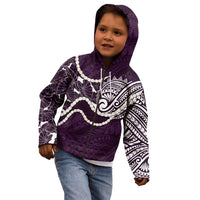 Aloha Hawaii Kalo Pikake Lei Kid Hoodie Chest Tattoo Purple Hawaiian Pattern LT14 - Polynesian Pride