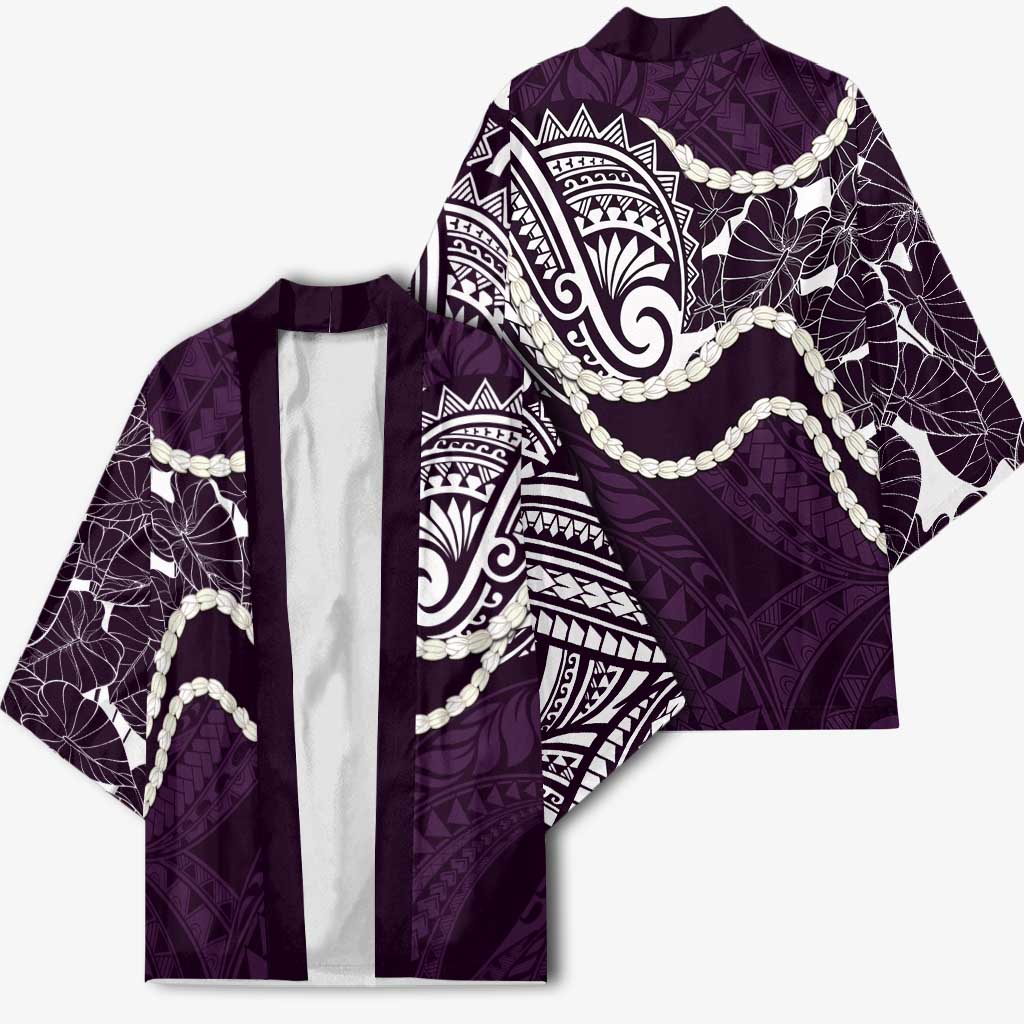 Aloha Hawaii Kalo Pikake Lei Kimono Chest Tattoo Purple Hawaiian Pattern LT14 - Polynesian Pride
