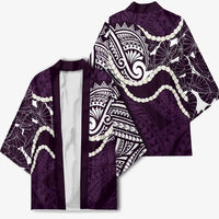 Aloha Hawaii Kalo Pikake Lei Kimono Chest Tattoo Purple Hawaiian Pattern LT14 - Polynesian Pride