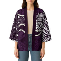 Aloha Hawaii Kalo Pikake Lei Kimono Chest Tattoo Purple Hawaiian Pattern LT14 - Polynesian Pride