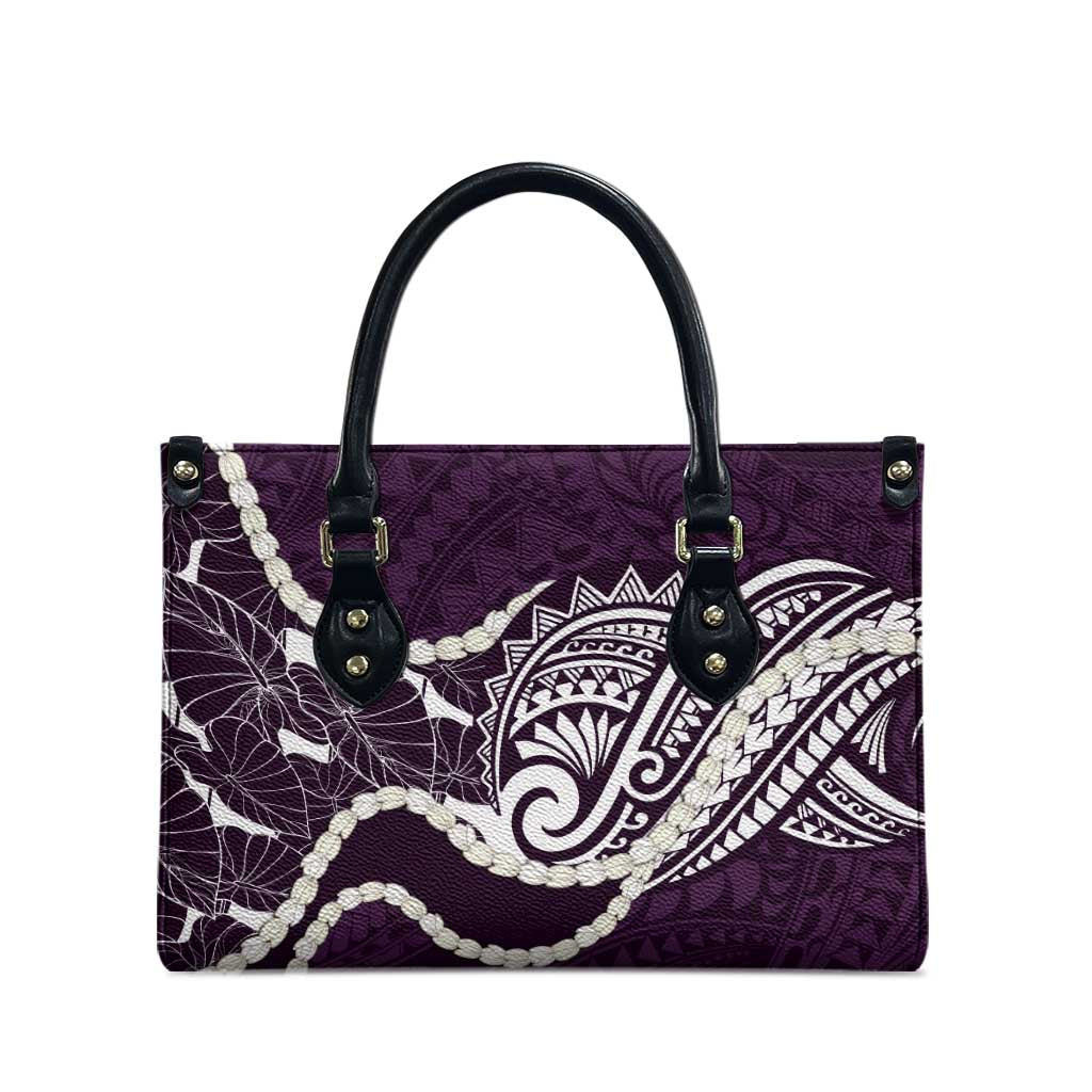 Aloha Hawaii Kalo Pikake Lei Leather Bag Chest Tattoo Purple Hawaiian Pattern LT14 - Polynesian Pride