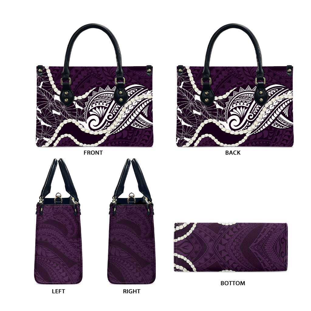 Aloha Hawaii Kalo Pikake Lei Leather Bag Chest Tattoo Purple Hawaiian Pattern LT14 - Polynesian Pride