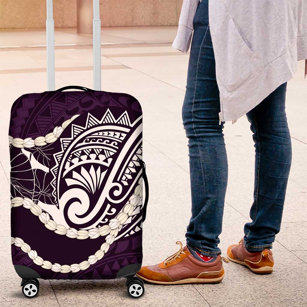 Aloha Hawaii Kalo Pikake Lei Luggage Cover Chest Tattoo Purple Hawaiian Pattern LT14 Purple - Polynesian Pride
