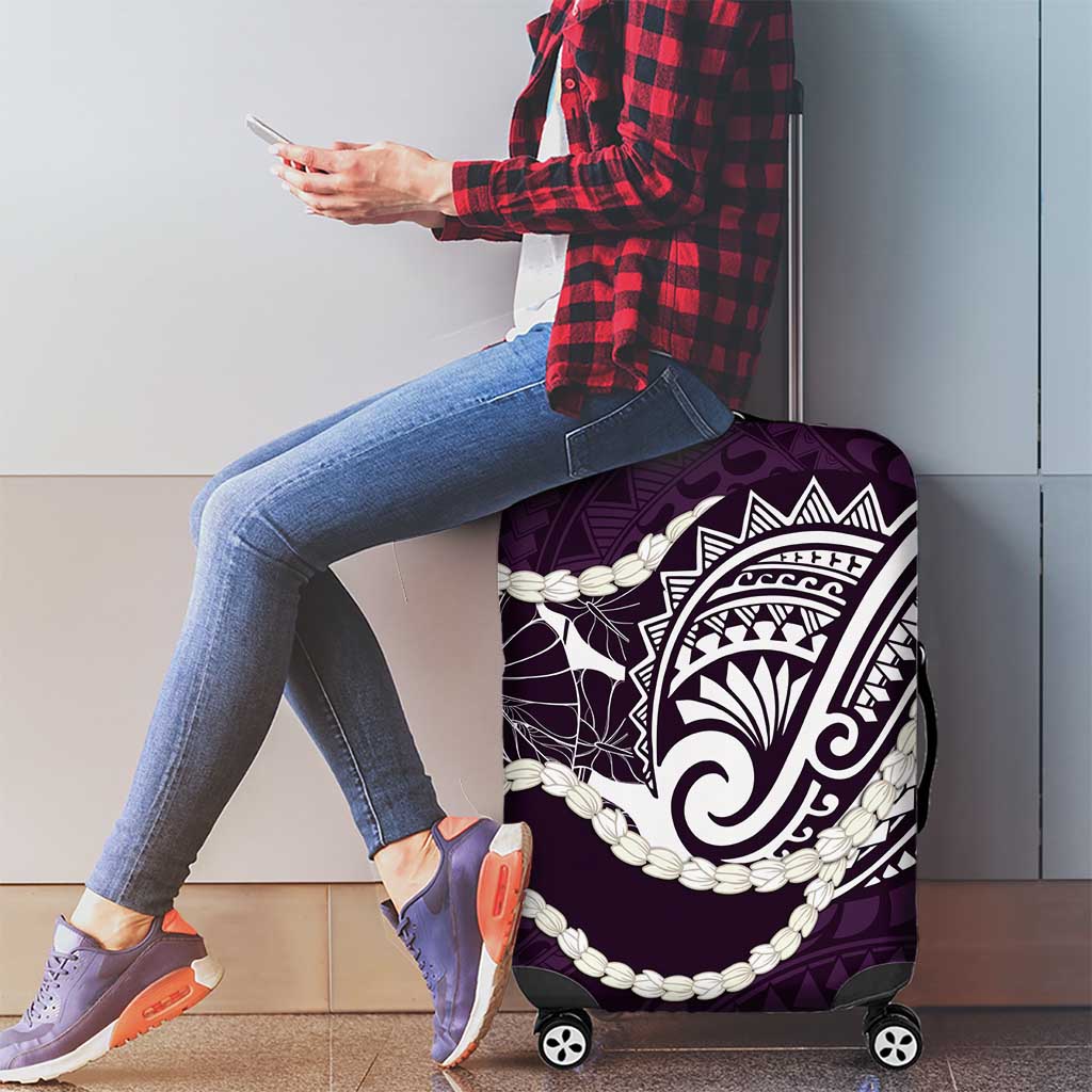 Aloha Hawaii Kalo Pikake Lei Luggage Cover Chest Tattoo Purple Hawaiian Pattern LT14 - Polynesian Pride