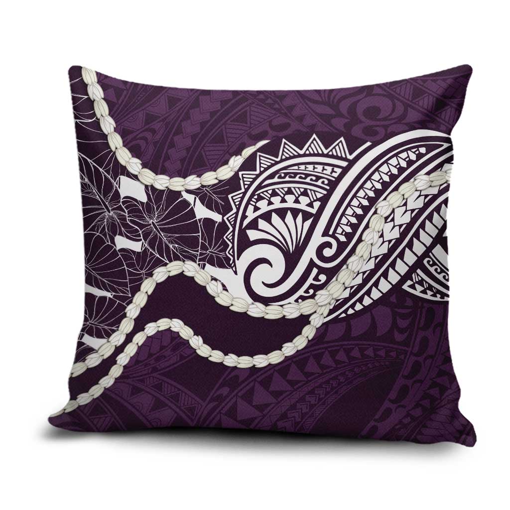Aloha Hawaii Kalo Pikake Lei Pillow Cover Chest Tattoo Purple Hawaiian Pattern LT14 Purple - Polynesian Pride