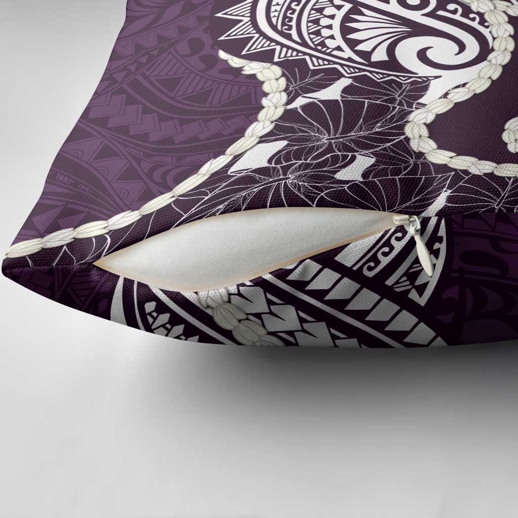 Aloha Hawaii Kalo Pikake Lei Pillow Cover Chest Tattoo Purple Hawaiian Pattern LT14 - Polynesian Pride