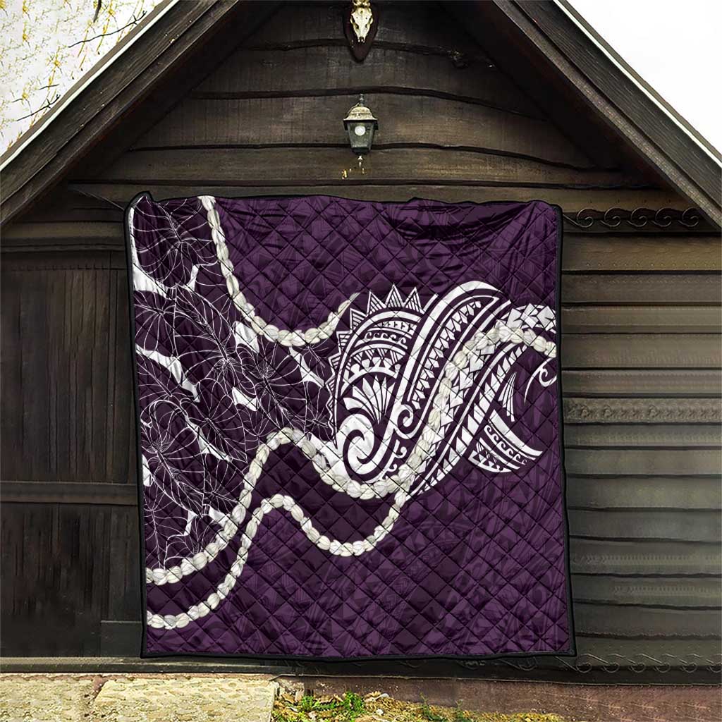 Aloha Hawaii Kalo Pikake Lei Quilt Chest Tattoo Purple Hawaiian Pattern LT14 - Polynesian Pride