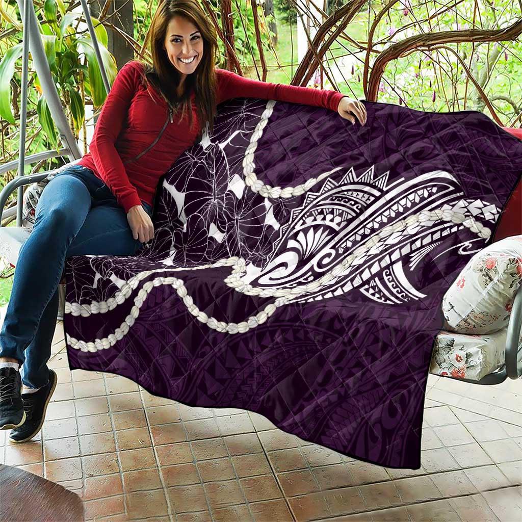 Aloha Hawaii Kalo Pikake Lei Quilt Chest Tattoo Purple Hawaiian Pattern LT14 - Polynesian Pride