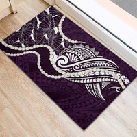 Aloha Hawaii Kalo Pikake Lei Rubber Doormat Chest Tattoo Purple Hawaiian Pattern LT14 - Polynesian Pride