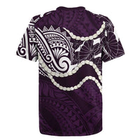 Aloha Hawaii Kalo Pikake Lei Rugby Jersey Chest Tattoo Purple Hawaiian Pattern LT14 - Polynesian Pride