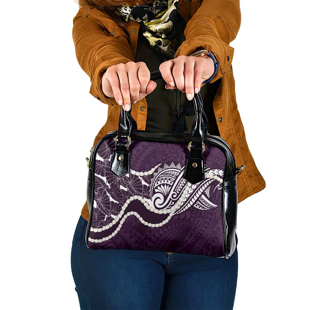 Aloha Hawaii Kalo Pikake Lei Shoulder Handbag Chest Tattoo Purple Hawaiian Pattern LT14 One Size Purple - Polynesian Pride