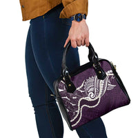Aloha Hawaii Kalo Pikake Lei Shoulder Handbag Chest Tattoo Purple Hawaiian Pattern LT14 - Polynesian Pride