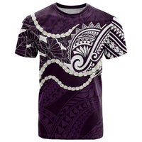 Aloha Hawaii Kalo Pikake Lei T Shirt Chest Tattoo Purple Hawaiian Pattern LT14 Purple - Polynesian Pride