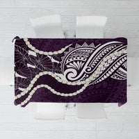 Aloha Hawaii Kalo Pikake Lei Tablecloth Chest Tattoo Purple Hawaiian Pattern LT14 Purple - Polynesian Pride