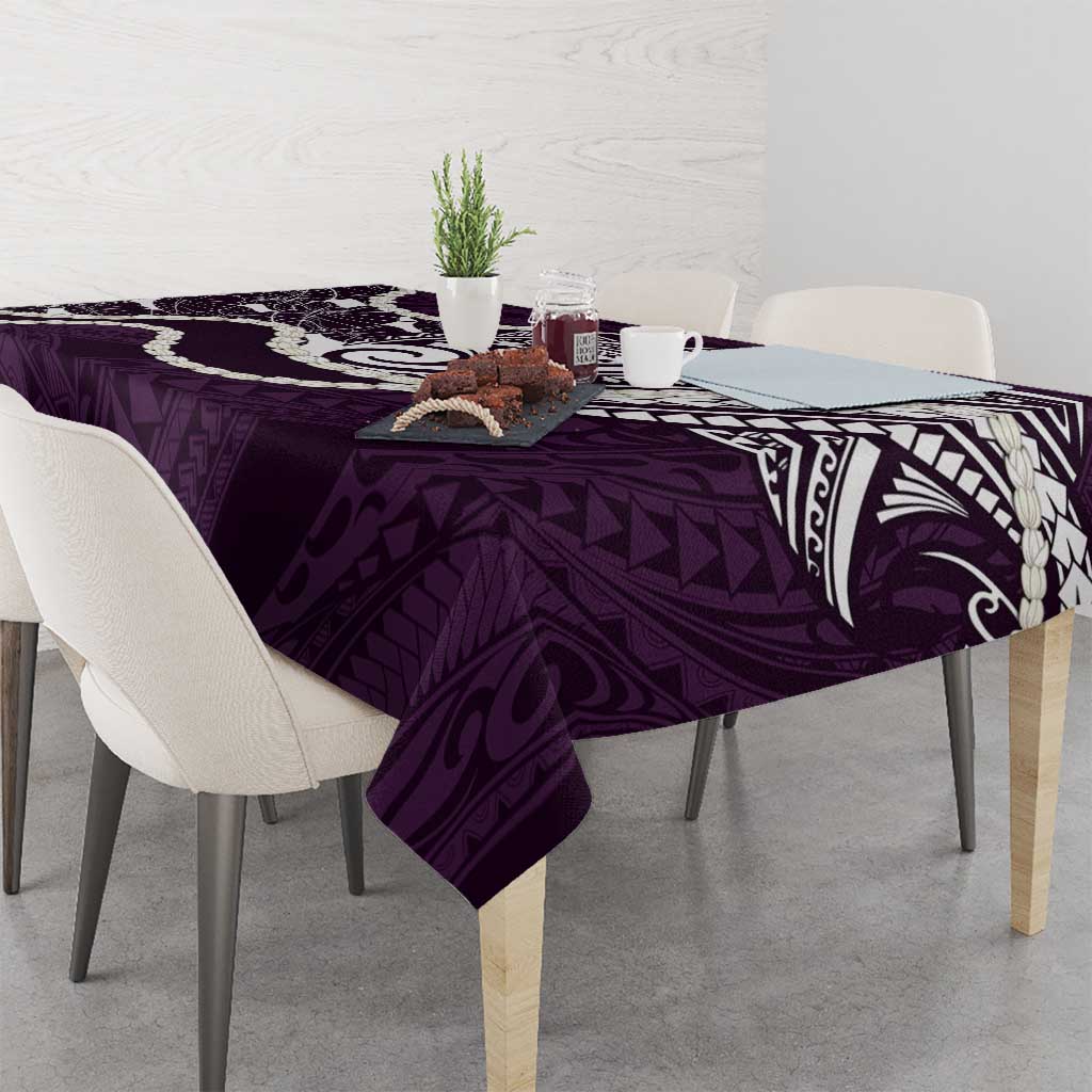 Aloha Hawaii Kalo Pikake Lei Tablecloth Chest Tattoo Purple Hawaiian Pattern LT14 - Polynesian Pride