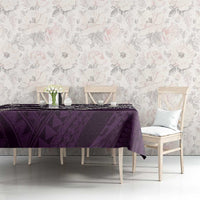 Aloha Hawaii Kalo Pikake Lei Tablecloth Chest Tattoo Purple Hawaiian Pattern LT14 - Polynesian Pride