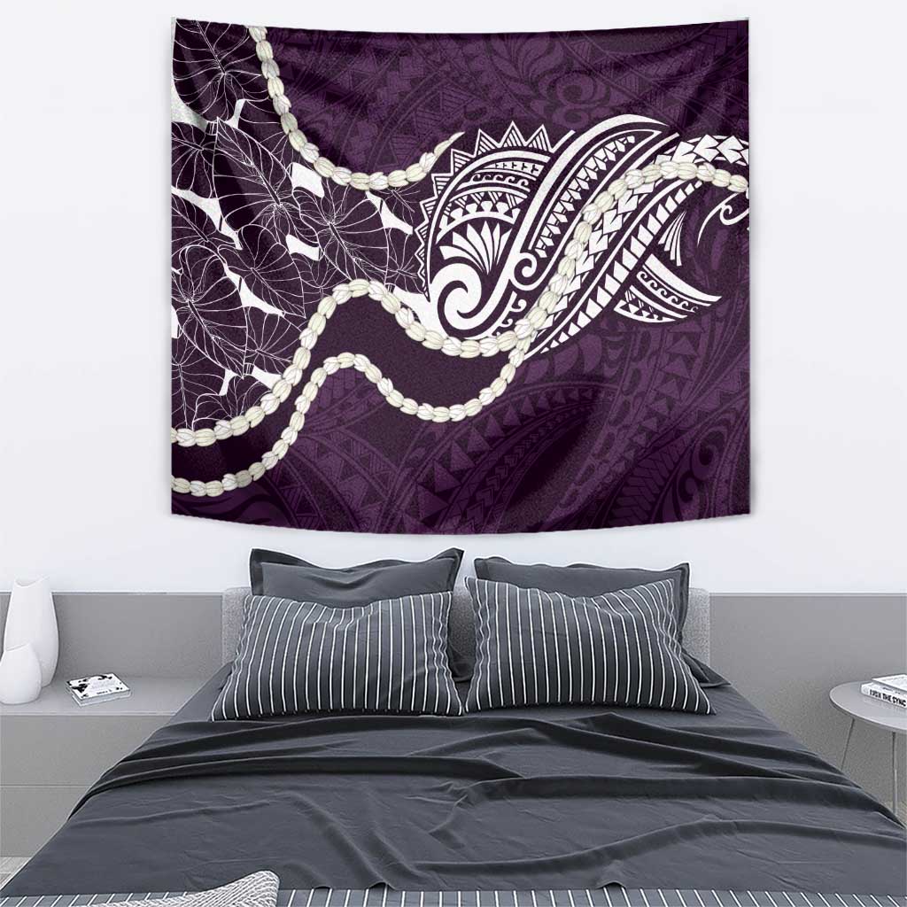 Aloha Hawaii Kalo Pikake Lei Tapestry Chest Tattoo Purple Hawaiian Pattern LT14 - Polynesian Pride