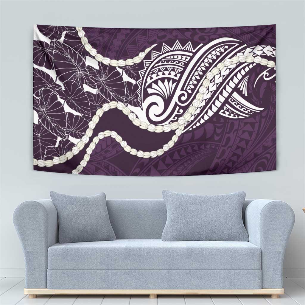 Aloha Hawaii Kalo Pikake Lei Tapestry Chest Tattoo Purple Hawaiian Pattern LT14 - Polynesian Pride