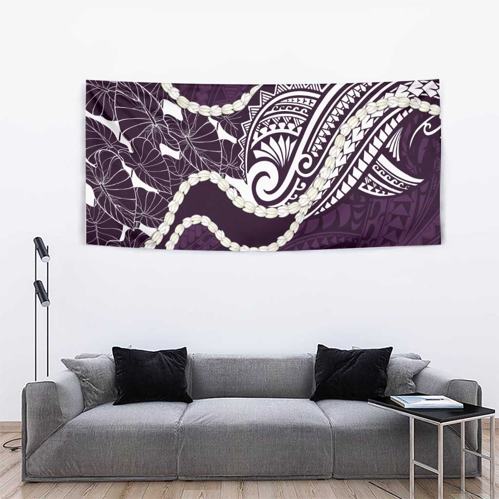 Aloha Hawaii Kalo Pikake Lei Tapestry Chest Tattoo Purple Hawaiian Pattern LT14 - Polynesian Pride