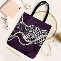 Aloha Hawaii Kalo Pikake Lei Tote Bag Chest Tattoo Purple Hawaiian Pattern LT14 Black Strap One Size Purple - Polynesian Pride