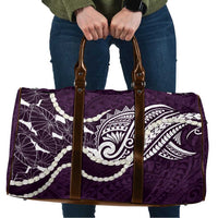 Aloha Hawaii Kalo Pikake Lei Travel Bag Chest Tattoo Purple Hawaiian Pattern LT14 Purple - Polynesian Pride