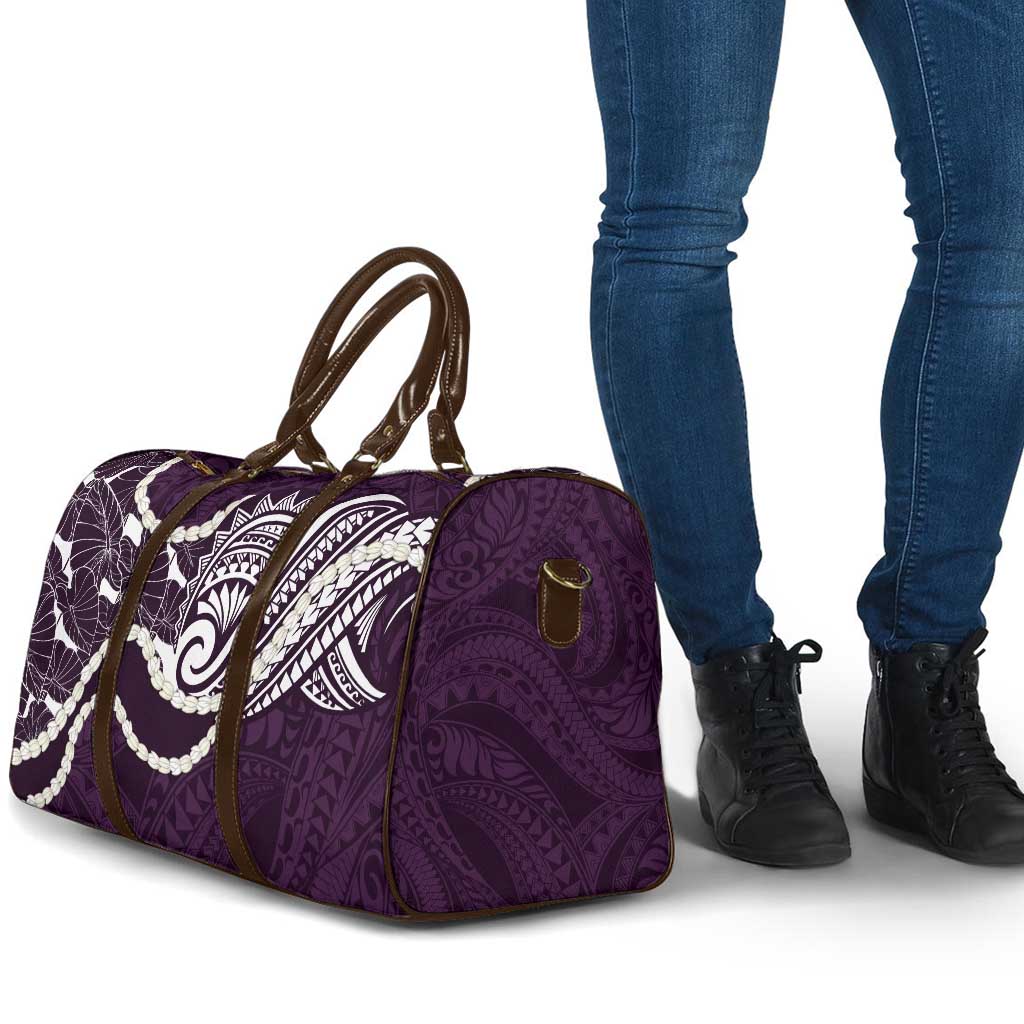 Aloha Hawaii Kalo Pikake Lei Travel Bag Chest Tattoo Purple Hawaiian Pattern LT14 - Polynesian Pride