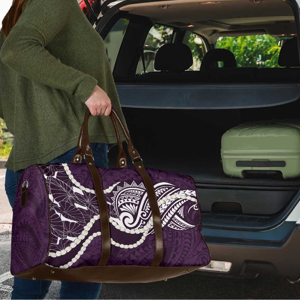 Aloha Hawaii Kalo Pikake Lei Travel Bag Chest Tattoo Purple Hawaiian Pattern LT14 - Polynesian Pride