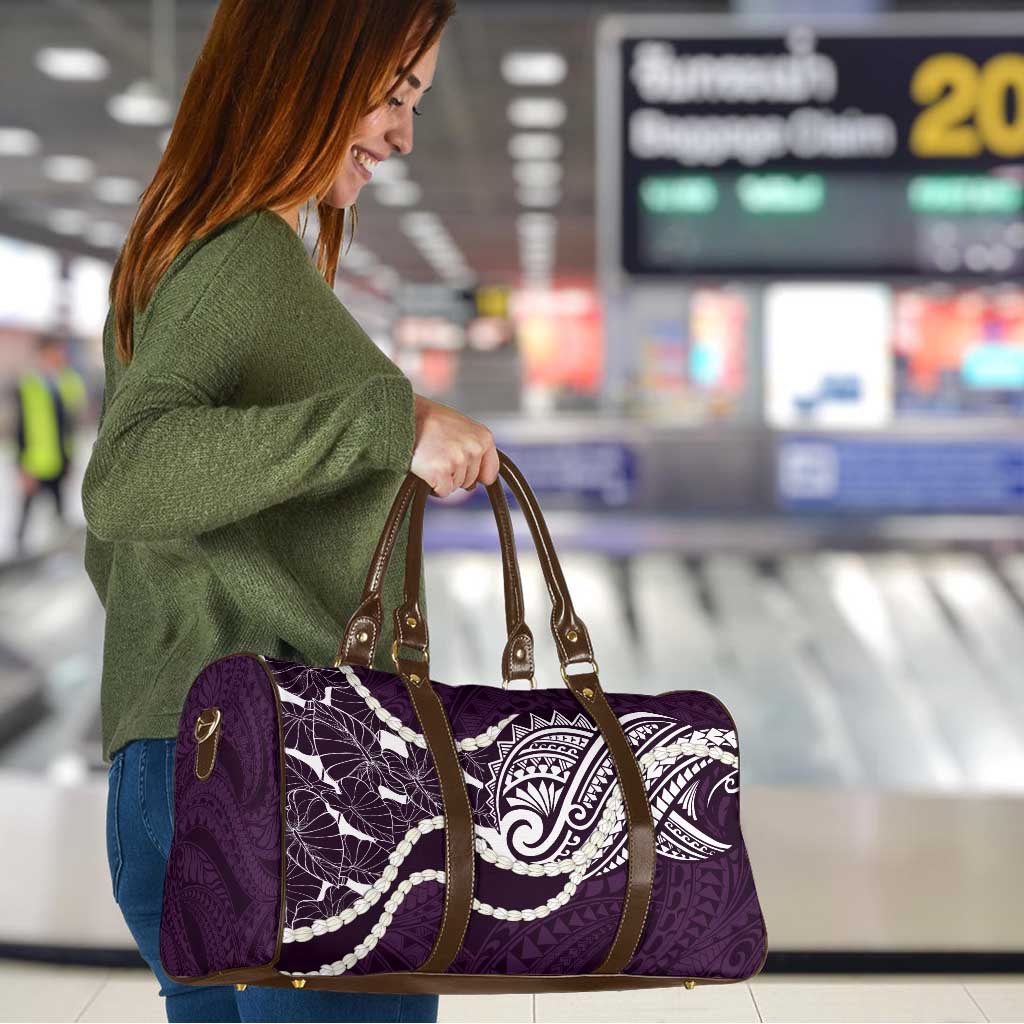 Aloha Hawaii Kalo Pikake Lei Travel Bag Chest Tattoo Purple Hawaiian Pattern LT14 - Polynesian Pride