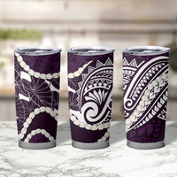 Aloha Hawaii Kalo Pikake Lei Tumbler Cup Chest Tattoo Purple Hawaiian Pattern LT14 - Polynesian Pride