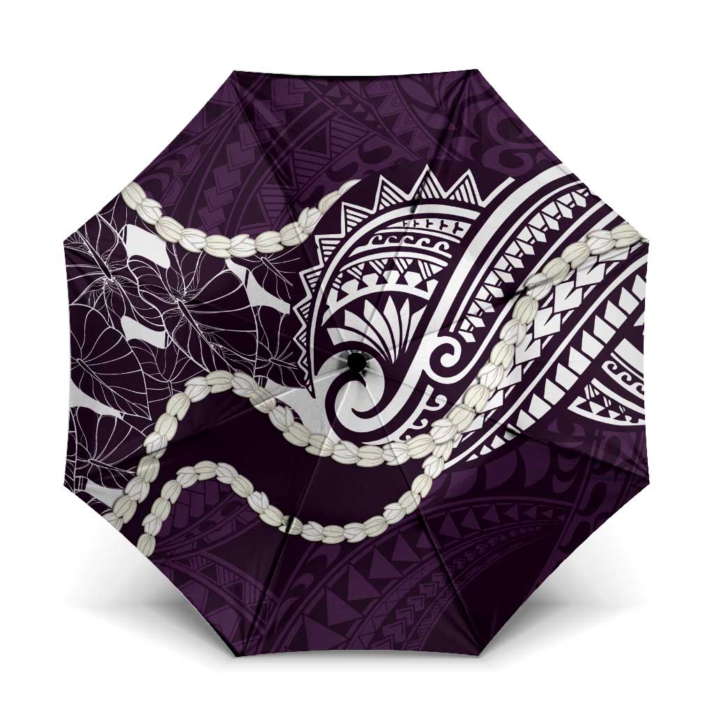 Aloha Hawaii Kalo Pikake Lei Umbrella Chest Tattoo Purple Hawaiian Pattern
