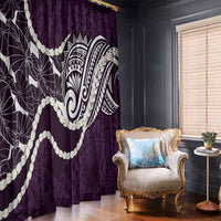 Aloha Hawaii Kalo Pikake Lei Window Curtain Chest Tattoo Purple Hawaiian Pattern LT14 - Polynesian Pride