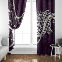 Aloha Hawaii Kalo Pikake Lei Window Curtain Chest Tattoo Purple Hawaiian Pattern LT14 - Polynesian Pride