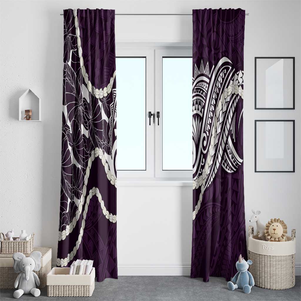 Aloha Hawaii Kalo Pikake Lei Window Curtain Chest Tattoo Purple Hawaiian Pattern LT14 - Polynesian Pride