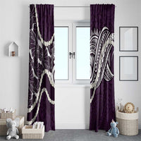 Aloha Hawaii Kalo Pikake Lei Window Curtain Chest Tattoo Purple Hawaiian Pattern LT14 - Polynesian Pride