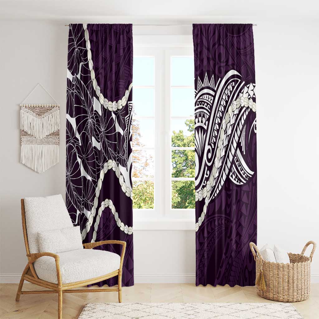 Aloha Hawaii Kalo Pikake Lei Window Curtain Chest Tattoo Purple Hawaiian Pattern LT14 - Polynesian Pride