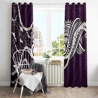 Aloha Hawaii Kalo Pikake Lei Window Curtain Chest Tattoo Purple Hawaiian Pattern LT14 - Polynesian Pride
