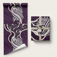 Aloha Hawaii Kalo Pikake Lei Wrapping Paper Chest Tattoo Purple Hawaiian Pattern LT14 58" × 23" Purple - Polynesian Pride