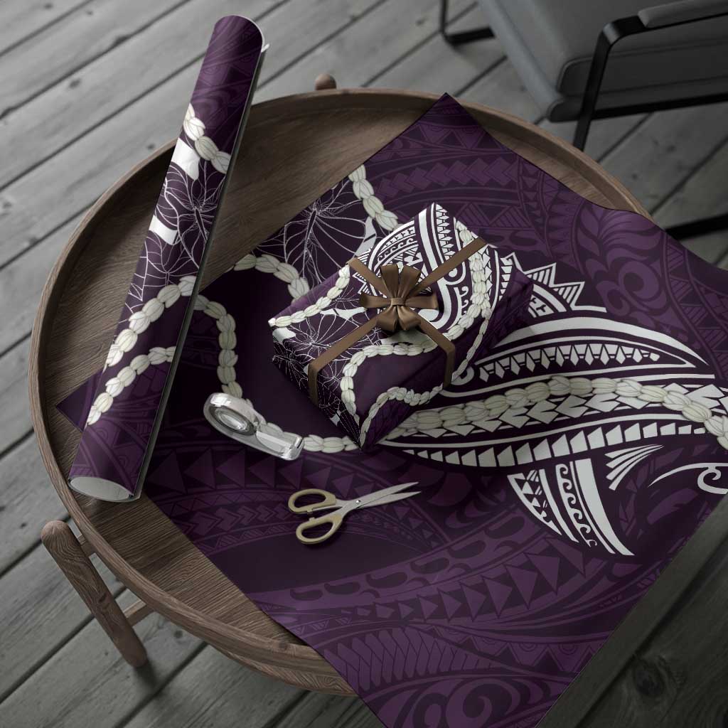 Aloha Hawaii Kalo Pikake Lei Wrapping Paper Chest Tattoo Purple Hawaiian Pattern LT14 - Polynesian Pride