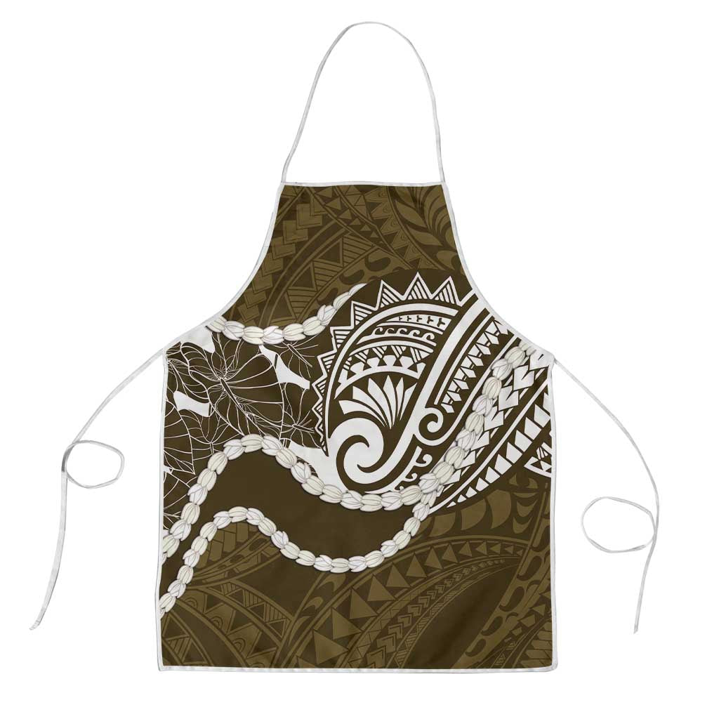 Aloha Hawaii Kalo Pikake Lei Apron Chest Tattoo Gold Hawaiian Pattern
