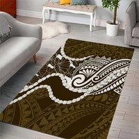 Aloha Hawaii Kalo Pikake Lei Area Rug Chest Tattoo Gold Hawaiian Pattern LT14 - Polynesian Pride