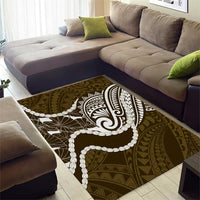 Aloha Hawaii Kalo Pikake Lei Area Rug Chest Tattoo Gold Hawaiian Pattern LT14 - Polynesian Pride