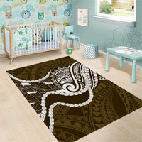 Aloha Hawaii Kalo Pikake Lei Area Rug Chest Tattoo Gold Hawaiian Pattern LT14 - Polynesian Pride