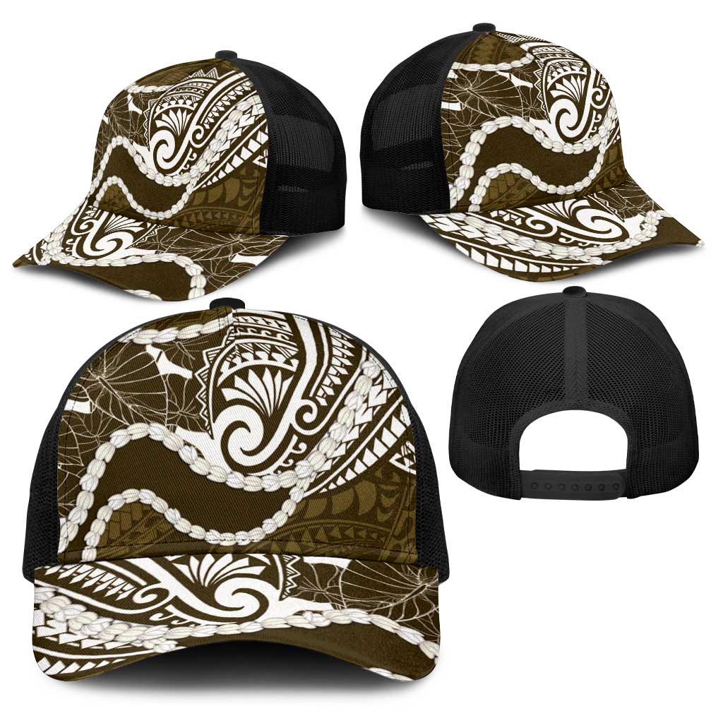 Aloha Hawaii Kalo Pikake Lei Baseball Net Cap Chest Tattoo Gold Hawaiian Pattern LT14 - Polynesian Pride