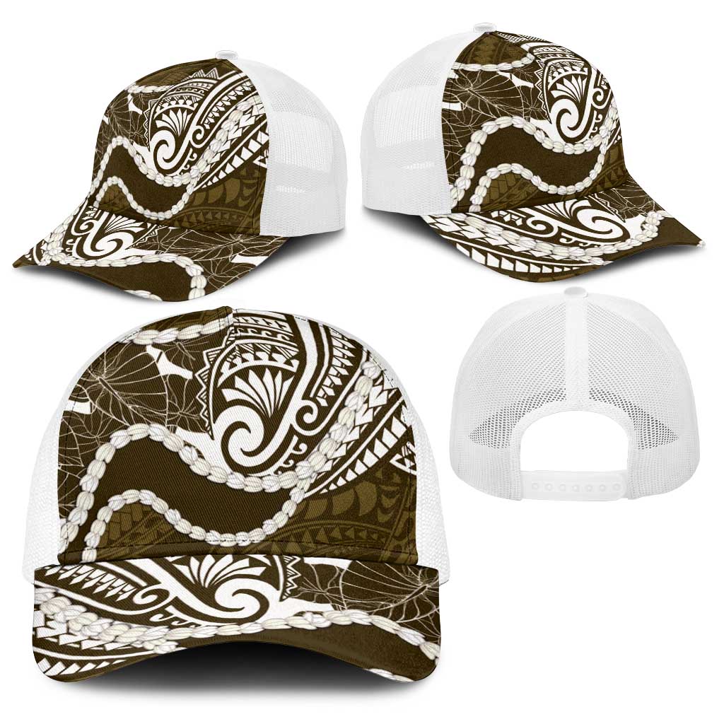 Aloha Hawaii Kalo Pikake Lei Baseball Net Cap Chest Tattoo Gold Hawaiian Pattern LT14 - Polynesian Pride