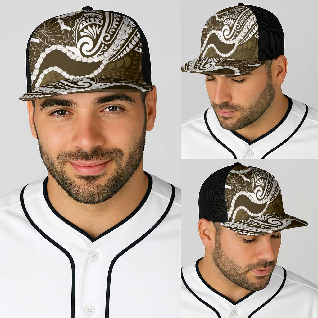 Aloha Hawaii Kalo Pikake Lei Baseball Net Cap Chest Tattoo Gold Hawaiian Pattern LT14 - Polynesian Pride